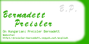 bernadett preisler business card